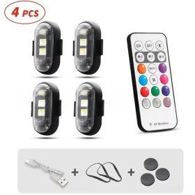 fWireless Remote Control Colorful Strobe Light (Option: 4 Lights With Remote Control)
