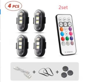 fWireless Remote Control Colorful Strobe Light (Option: 4LightsWithRemoteControl 2set)