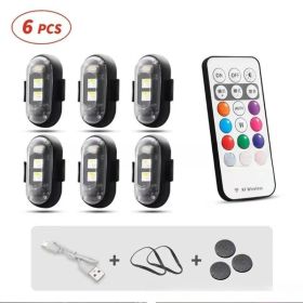 fWireless Remote Control Colorful Strobe Light (Option: 6 Lights With Remote Control)