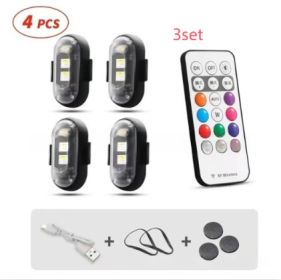fWireless Remote Control Colorful Strobe Light (Option: 4LightsWithRemoteControl 3set)